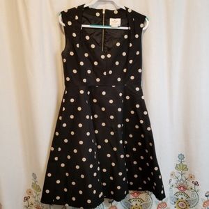 Kate spade black and pink polka dot dress size 8